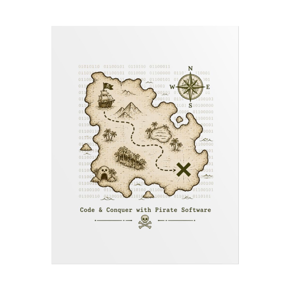Pirate Software "Code & Conquer with Pirate Software" Poster - alternate angle 1, merchandise