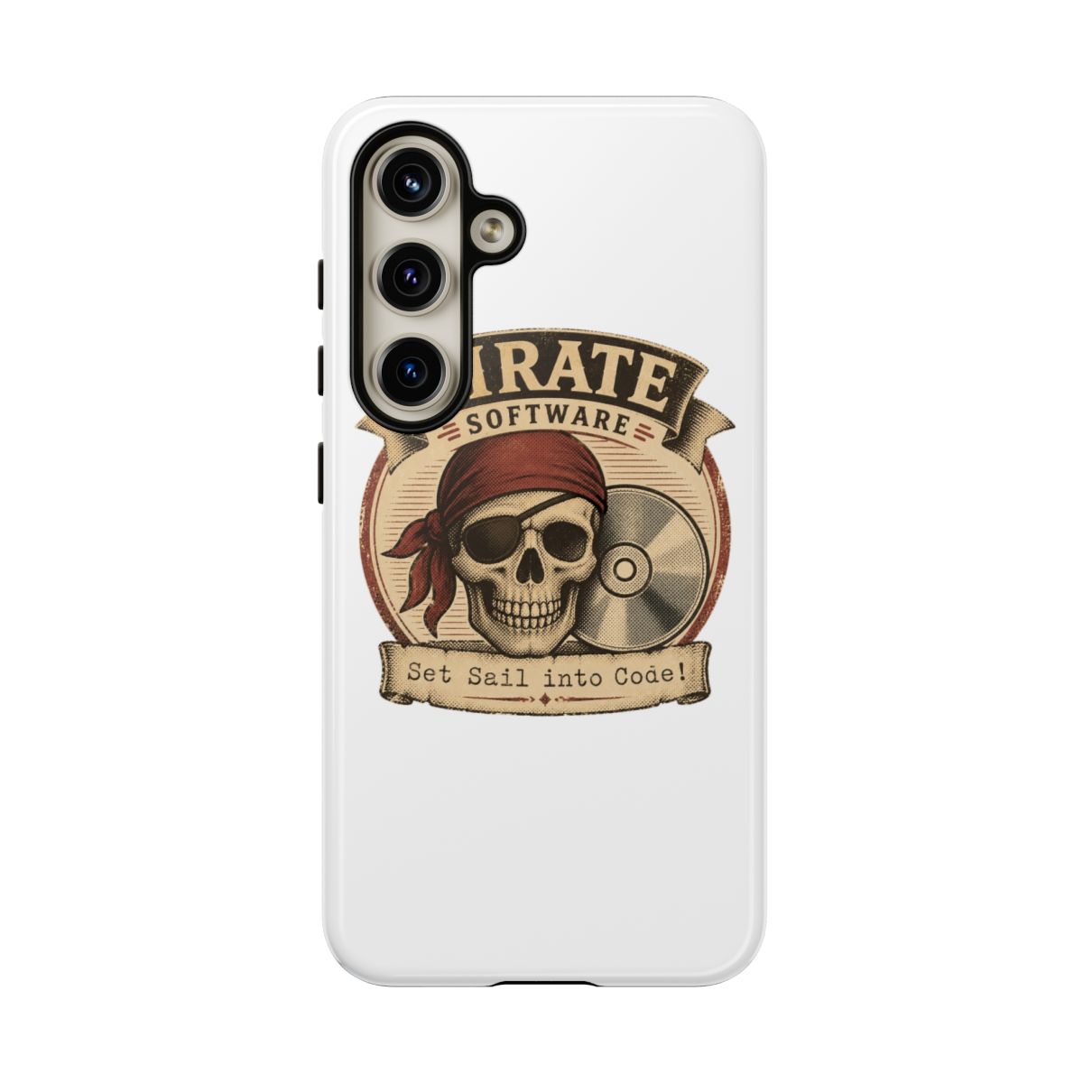 Pirate Software "Set Sail into Code!" Phone Case - alternate angle 3, merchandise
