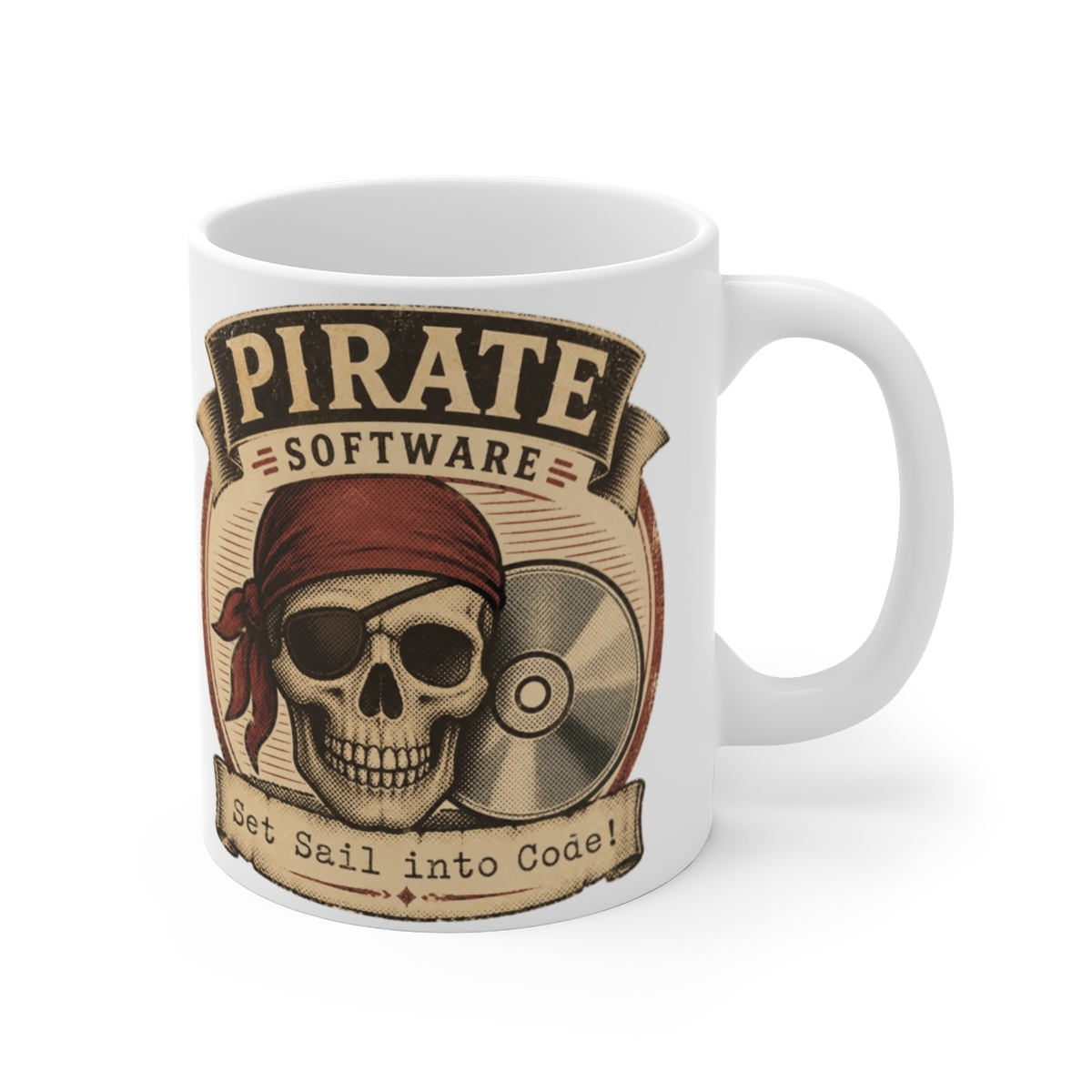 Pirate Software "Set Sail into Code!" White Mug