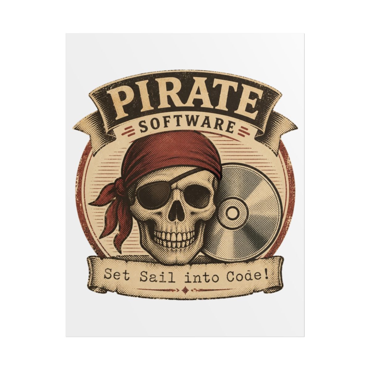 Pirate Software "Set Sail into Code!" Poster - alternate angle 1, merchandise