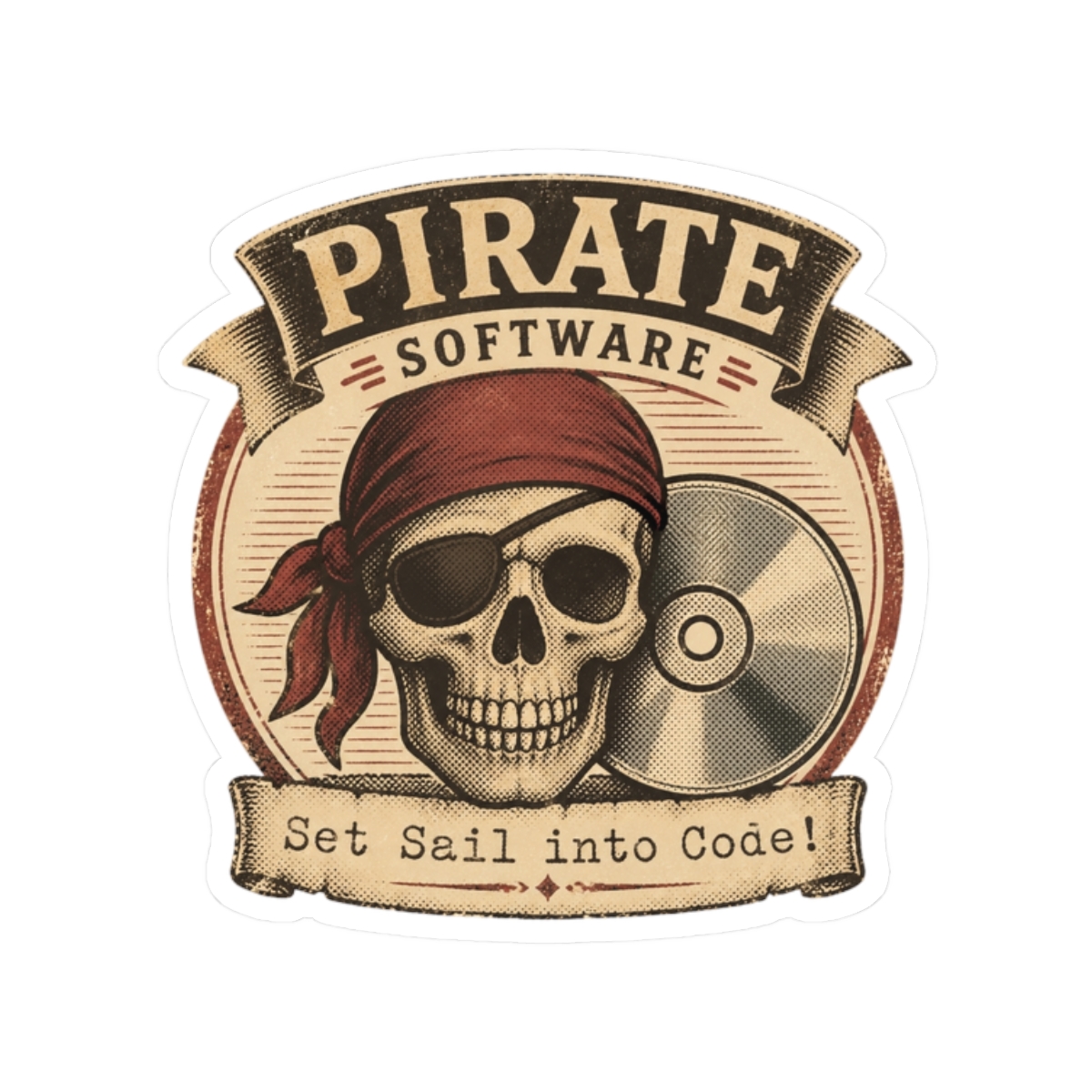Pirate Software "Set Sail into Code!" Sticker - Official Stickers merchandise
